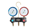 Refco 2-Weg Monteurhilfe M2-3-DELUXE-DS-R744-TC mit ölgefüllten R3 Metallbalgmanometer CO2