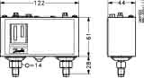 Danfoss Druckschalter KP7ABS M/32 8 bis 32bar, 8 bis 32bar, M10 x 0,75 Anschluss