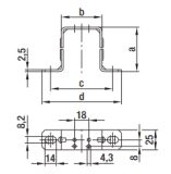 EBM-PAPST Bügel H85,5mm 4 Befestigungsbohrungen Spur 18