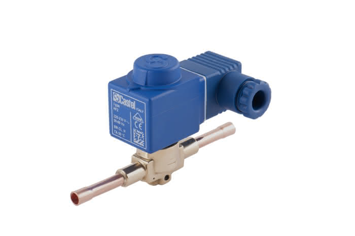 Castel Magnetventil 1028/2A6 6mm Löt 45bar Preis inklusive Stecker 9150/R02 und Spule HF2 - Detail 1