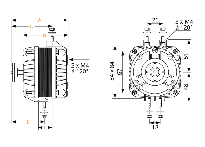Glems Standard-Lüftermotor GT34 AX - Detail 1