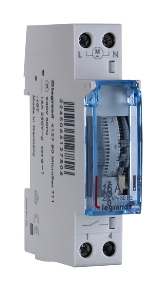 Legrand Schaltuhr Microrex T11 analoge Tageszeitschaltuhr ohne Gangreserve 230V DIN-Schiene 1TE - Detail 1