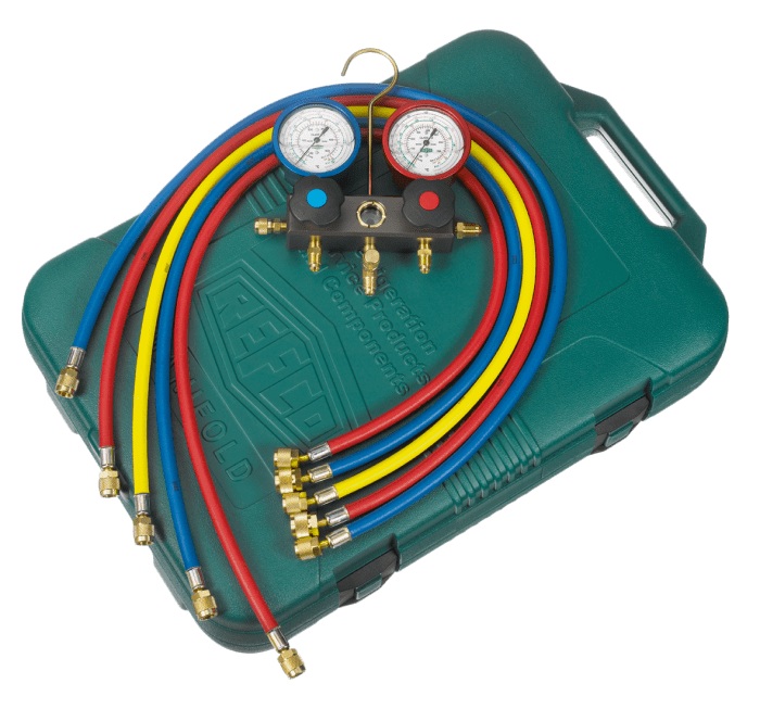 Refco 2-Weg Monteurhilfe M2-3-DELUXE-M-R407C mit ölgefüllten R3 Metallbalgmanometer - Detail 1