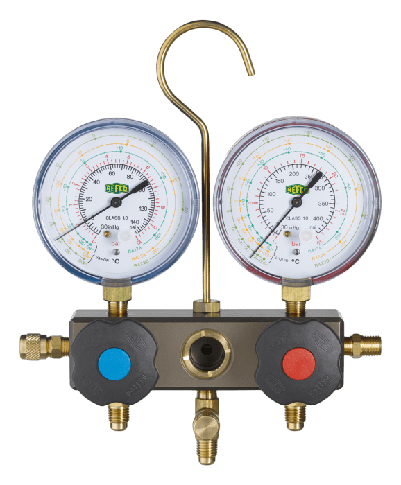 Refco 2-Weg Monteurhilfe M5 SM2-3-DS-MULTI mit Rohrfedermanometer - Detail 1