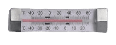Möller Kühlraumthermometer analog Kunststoff/Metall 125x31mm - Detail 1