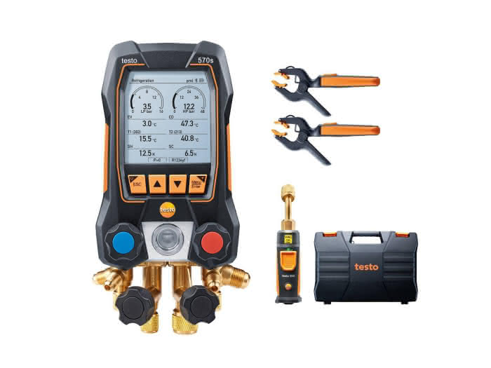 Testo Monteurhilfe-Set digital Testo 570s mit kabellosen Vakuum- und Zangen-Temperaturfühlern - Detail 1