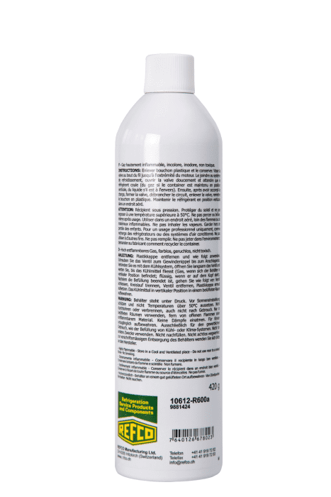 Refco Isobutan Kältemitteldose Inhalt: 420g 10612-R600a - Detail 1