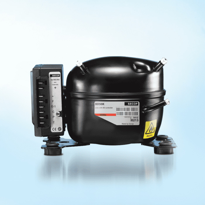 Secop Hubkolbenverdichter vollhermetisch BD50F 12-24VDC H/M/LBP - Detail 1