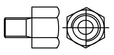 Penn Messing-Adapter G3/8" Innen auf 1/4"-18 NPT Aussen für P48 - Detail 1