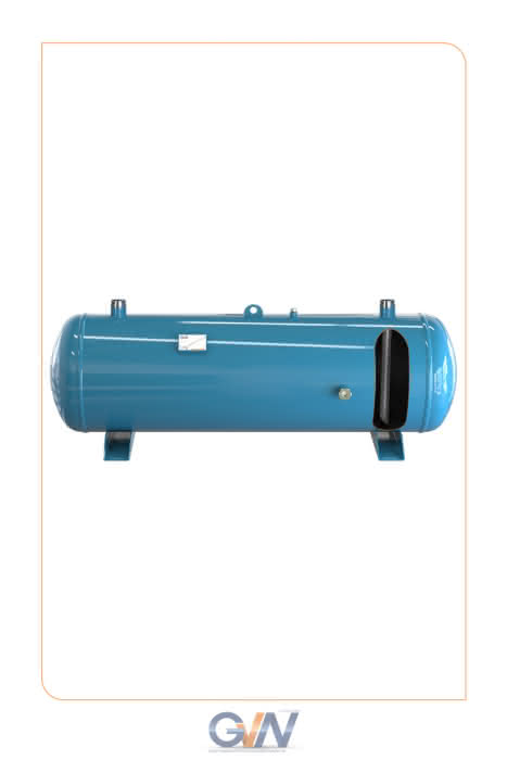 GVN Flüssigkeitssammler 400 Liter, liegend, 33bar, mit 3 Schaugläsern - Detail 1