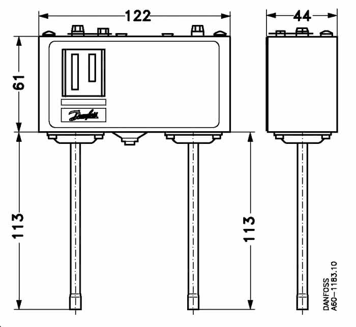 Danfoss Druckschalter KP15 M/32 -0,2 bis 7,5bar, 8 bis 32bar, Löt 6mm - Detail 1