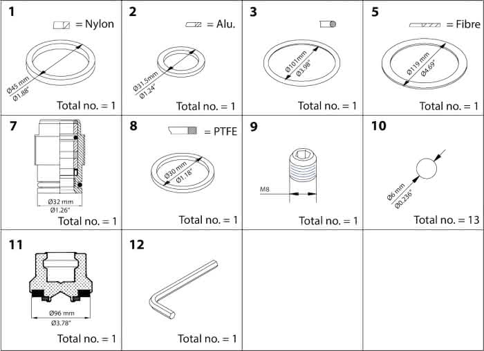 Danfoss Instandsetzungskit für SVA -S/L 100VA 100, SVA-ST/LT100, SVA-HS100 - Detail 1
