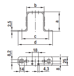 EBM-PAPST Bügel H85,5mm 4 Befestigungsbohrungen Spur 18 - Detail 1