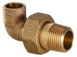 Conex IBP Winkelverschraubung 90 Grad konisch dichtend AG R konisch Serie 4000 4098 10x3/8" Rotguss