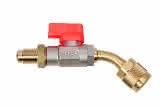 Refco Kugelventil CA 1/4"SAE-R 45 rot, mit Schraubhülse 45° gebogen